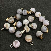 Wholesale Natural opening smile agate crystal sand bead stone pendant men and women DIY necklace jewelry making jewelrys