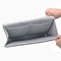 Wholesale Felt Storage Bag Bedside Pure Color Black Grey Pouch Home Multi Function Square Storage Hanging Bags New Arrival ly k1
