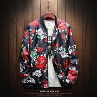 Wholesale New Japan Style Casual Bomber Rose Jacket Men Jaqueta Masculina Mens Jackets Coat Chaquetas Hombre Veste Homme Casaco Masculino
