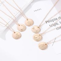 Wholesale pretty gold necklace for women pineapple necklace peace plane pattern pendants necklaces alloy plating clavicle chain necklace
