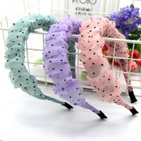 Wholesale Korean New Fold Fabric Headband Women Wave Point Hairbands Simple Fashion Summer Bezel Hair Hoop Hair Accessories
