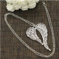 Wholesale New Fashion Tibetan Silver Angel Wings Necklaces charms For Women Choker Collier Wicca Pagan Gothic Vintage Jewelry