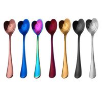 Wholesale Heart shaped Coffee Spoon Stainless Steel Coffee Stiring Spoon Hangable Flatware Drinking Tools Kitchen Gadget Wedding Party Favor LQPYW1173