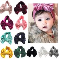 Wholesale Fashion Children s golden velvet bow hair band European and American Baby Headband Fashionable bowknot hair accessories T9I00256
