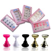 Wholesale 1set Magnetic Nail Holder Practice Display Stand Acrylic Crystal Showing Shelf Nails Arts Tool Nail art display stand props