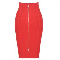 Wholesale Solid Bandage Skirt Women Summer Elastic Slim Bodycon Pencil Skirt Color OL Clothing Plus Size