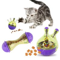 Wholesale interactive cat feeding treat toy tumbler kitty puppy food leakage ball iq play game bowl toys for cats pet supplies