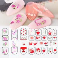Wholesale 5D Nail Stickers Trendy Embossed Flowers Lace Naisl Art Wraps Fruit Butterfly Adhesive Decals Manicure Decorations Tips
