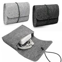 Wholesale Felt Sleeve Bag Pouch for CHARGER MOUSE Power Adapter Case Soft Bag Storage For Mac MacBook Air Pro Retina