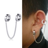 Wholesale No Piercing Chain dangle Cartilage Earrings Surgical Steel Ear Cuff With Chains Dangling Earrings clip for Men