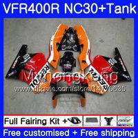 Wholesale Kits For HONDA RVF400R Repsol Hot red VFR400 NC30 V4 VFR400R HM RVF VFR R VFR R Fairing