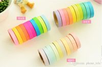 Wholesale 10PCS box Rainbow Solid Color Japanese Masking Washi Sticky Paper Tape Adhesive Printing DIY Scrapbooking Deco Washi Tape