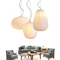 Wholesale Modern White Globe Glass Shade LED Pendant Light Home Living Room Ceiling Lamp Long Dining Chandelier Fixture PA0343
