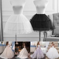 Wholesale 2 Hoop with Lace Edge Kids Wedding Petticoat Crinoline Skirt Slip Girl s Underskirt Pettiskirt Adjustable For Child Years Old