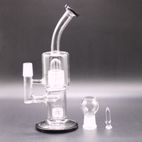 Wholesale Water Glass Bongs Arm Tree Perc TORO Bong inches mm Joint Smoking Bongs Pipes with Two Percs Double Recycler Cigars Hookah