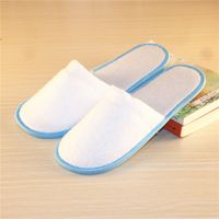 Wholesale Hot Sale pairs minimum hotel travel disposable slippers scuffs home guest slippers white sole closed toe Portable slippers
