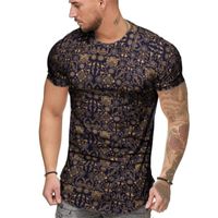 Wholesale 2020 Men T shirt Newest Fashion O Neck Casual Summer Personality Mens Slim African Print Fit Short Sleeve Casual T shirt