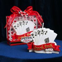 Wholesale Creative royal flush lucky candle gift box packing poker shape Candle Adorable Birthday Cake Topper Baby adult Shower Favors