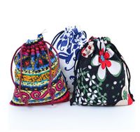 Wholesale Drawstring Bags Chinese Porcelain Pattern Pouch Bags Gift Bags Jewelry Pouches for DIY Craft Wedding Party X12CM