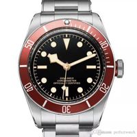 Wholesale hot sale Watch Stainless Steel Automatic Mechanical Movement Red Bezel Black Dial Solid Clasp Geneve Men Wrist Watches