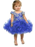 Wholesale Baby Girl Infant Toddler Birthday Pageant Dress Little Girl Flower Girl Dress Short Length Ruffled Fashion Ball Gown