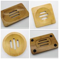 Wholesale Natural Bamboo Wooden Soap Dish Wooden Soap Tray Holder Storage Soap Rack Plate Box Container For Bath Shower Bathroom Accessory DBC VT0440