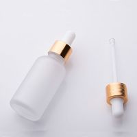 Wholesale ml frosted glass dropper bottle empty essential oil bottles serum with gold sliver black cap