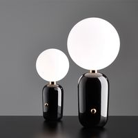 Wholesale Post modern Moon Led Night Light Bedroom Bedside Parlor Table Lamp Gold Black White Glass Ball Table Decoration