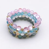 Wholesale 10mm Colorful Mystic Aura with Brass Spacer Beads Bracelet Elastic Gem Bracelets Beaded Bracelet Gifts