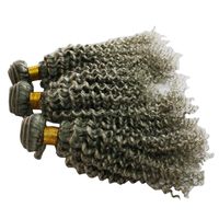Wholesale CE certificated silver grey hair extensions g g g piece human grey hair weave brazilian kinky curly gray blonde brown hair extension