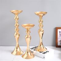 Wholesale S M L Mermaid Candle Holders exquisite Wedding props road guide silver gold Metal candlestick European furnishings for home decoration A07