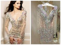 Mini Abito a Maniche Lunghe ShinyAmber Vestito Aderente da Donna con Stampa a Serpente in Rete Trasparente