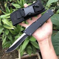 Wholesale A16 Auto Tactical Knife C Drop Point Serrated Blade Znic Aluminum Alloy Handle Survival Rescue Knives With Nylon Bag