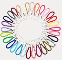 Wholesale PU Leather Braided Woven Keychain Rope Rings Fit DIY Circle Pendant Key Chains Holder Car Keyrings Mixed Colors DHL free