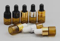 Wholesale Amber Clear Glass ml Essential Oil liquid Dropper Bottle Mini Clear Glass Perfume Sample e juice Small Vials