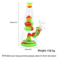 Wholesale 7 inch smoking water pipes silicone pipe hookah glass bong heat resistant bongs tobacco tube smoke for dry herb free small bowl