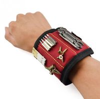 Wholesale Polyester Strong magnetic Wristband Portable Tool Bag Electrician Wrist Tool Belt Screws Nails Drill Bits Holder Repair Tools