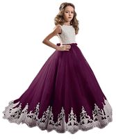 Wholesale New Pageant Tulle Cute Prom Long Sleeves Flower Girl Dresses Lace Applique Dress Kids Formal Occasion