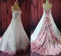 Wholesale vintage Pink Camo Sweetheart Embroidery Beading Wedding Dresses Custom Lace Up Back Corset Realtree Country Bridal Gowns Camouflage