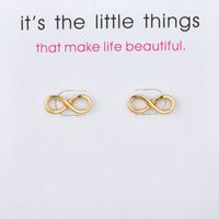 Wholesale Infinite Love Earrings Alloy Exquisite Gold Silver Colors Stud Earrings Women s Eight Word Charming Card Jewelry Gifts for Girls