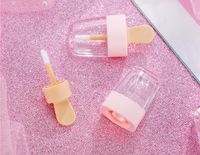 Wholesale Pink Empty Lip Gloss Tube Containers Cream Jars DIY Make Up Tool Cosmetic Ice Cream Transparent Lip Balm Refillable Bottle