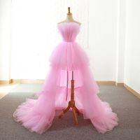 Wholesale 2019 New Custom Made High Low Prom Dresses Vestido De Festa Alibaba China Pink Ruffle Tiered Sleeveless Formal Evening Gowns