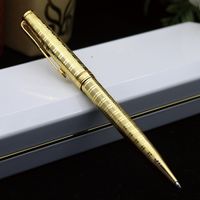 Wholesale Gold Silver Metal Ballpoint pen for Business Writing Office Supplies Gift Box Customize Engrave Logo caneta