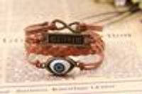 Wholesale infinity ID bracelet leather mutiLayer braided leather handmade bracelets love best friend E packet