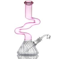 Wholesale Beautiful colours beaker bong water pipe dab rig bongs oil rigs heady pipes with removble downstem quartz banger bowl
