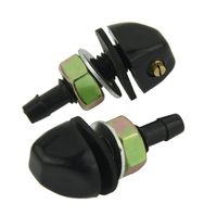 Windshield Washer Nozzle Canada | Best Selling Windshield 2pcs front windshield washer nozzle spray jet plastic black