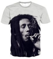 Wholesale New Fashion Mens Womans Bob Marley T Shirt Summer Style Funny Unisex D Print Casual T Shirt Tops Plus Size AA069