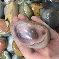 Wholesale Pretty Natural ocean jasper Crystal gemstone palm stone meditation healing chakra polished colorful jasper stone Madagascar