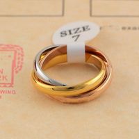 Wholesale Classic Three rings Ring for Men Women Couple Fashion Simple Style Rings with Three Colors Rose Gold Rings