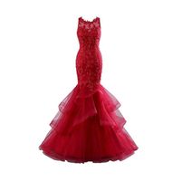 Wholesale elegant evening formal dresses red organza prom dresses floor length custom robes de demoiselle d honneur jewel robes de mariée